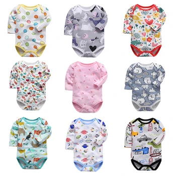 Body pour nouveau-né, vêtements pour bébés de 0 à 24 mois, en coton imprimé à manches longues, 1 pièce