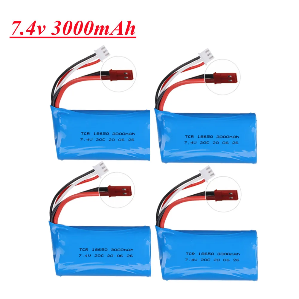 7.4V 3000mAh 18650 2S JST PLUG lipo battery For Remote Control helicopter Car Boats Toys parts upgrade 7.4V Li-po battery