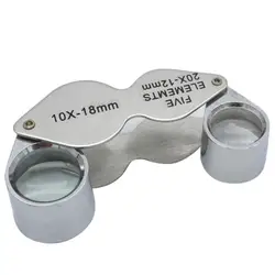 Pocket Magnifier 10X 20X Dual Optical Lens Jewelry Appraisal Magnifier Jewelry Magnifying Glass Handheld Magnifying Glass Tool