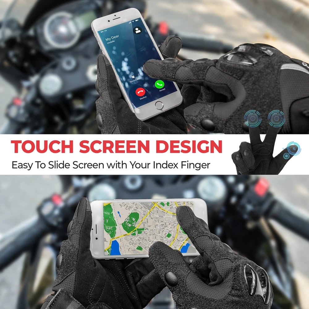 KEMIMOTO Motorcycle Gloves Summer Protective Guantes Moto Touch Screen Motocross Gloves Men Women Breathable Guanti Moto