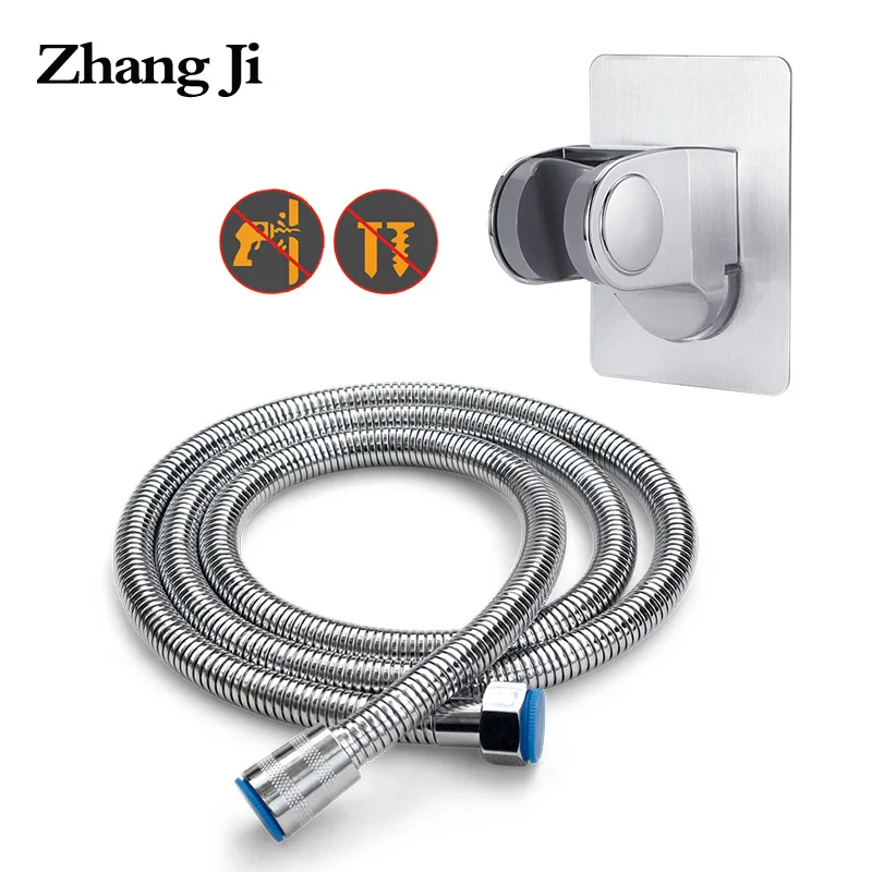 Zhangji Stainless Steel 1.5 Meter Handheld Showerhead Hose Chromeplate ABS Plastic Adjust Angle Shower Kits Shower Head Holder