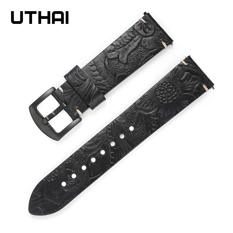 Watchband Leather Cowhide Strap 20mm 22mm watch band for galaxy watch/amazfit/huawei watch gt 2 Strap accessories UTAHI Z73