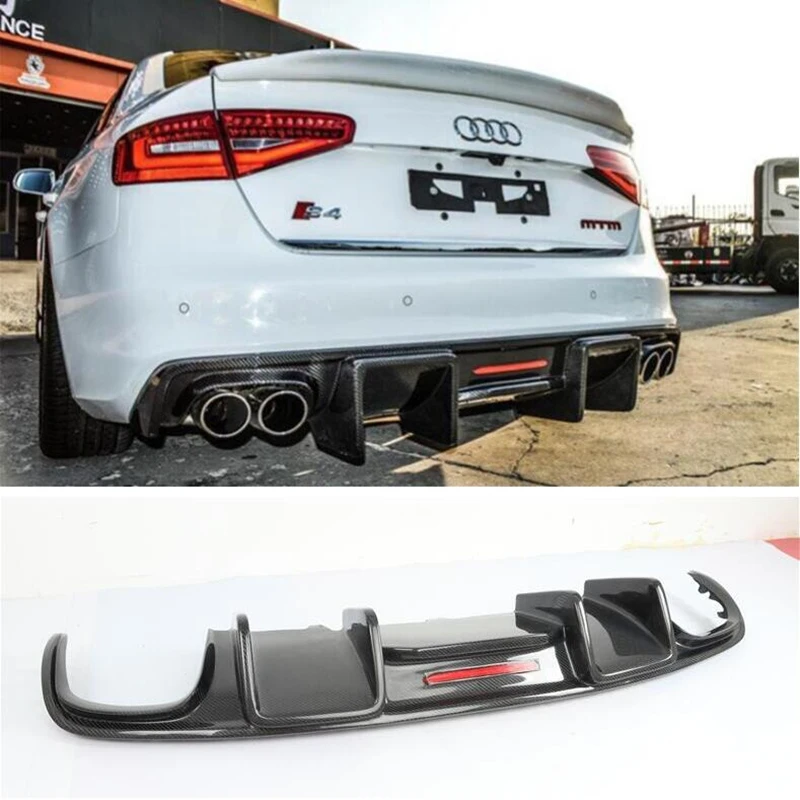 For Audi A4 S4 RS4 B8.5 2013 2014 2015 2016 Carbon Fiber Rear Lip Spoiler Bumper Diffuser High Quality Car Accessories