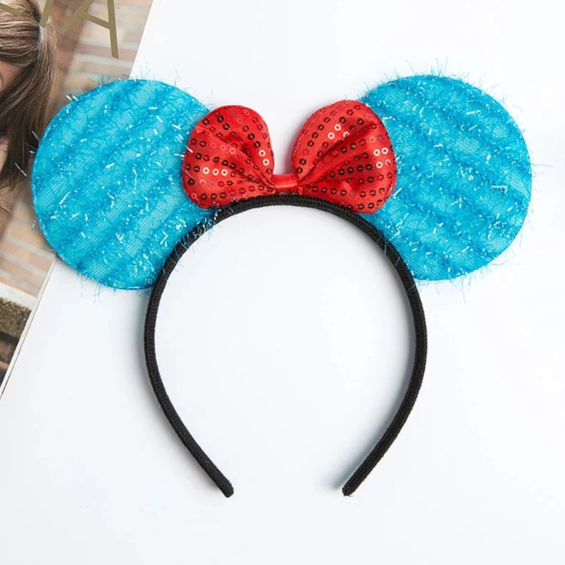 Diadema con orejas de Mickey Mouse para bebé, accesorios para el cabello para mujer, diadema de Navidad para niños, decoraciones de fiesta de feliz