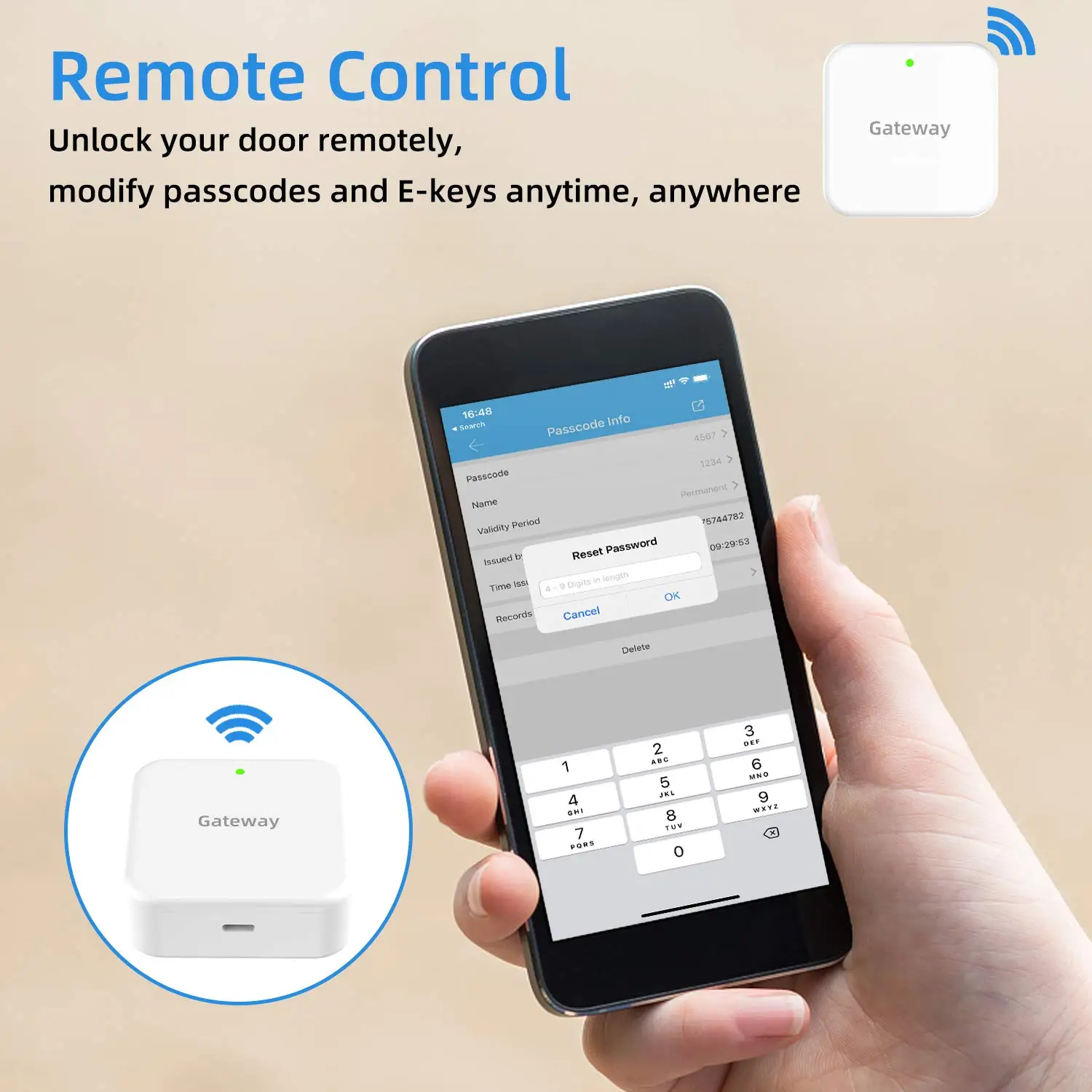 TT Lock App Gateway di controllo Bluetooth WiFi elettronico sul negozio versione G3 cablata