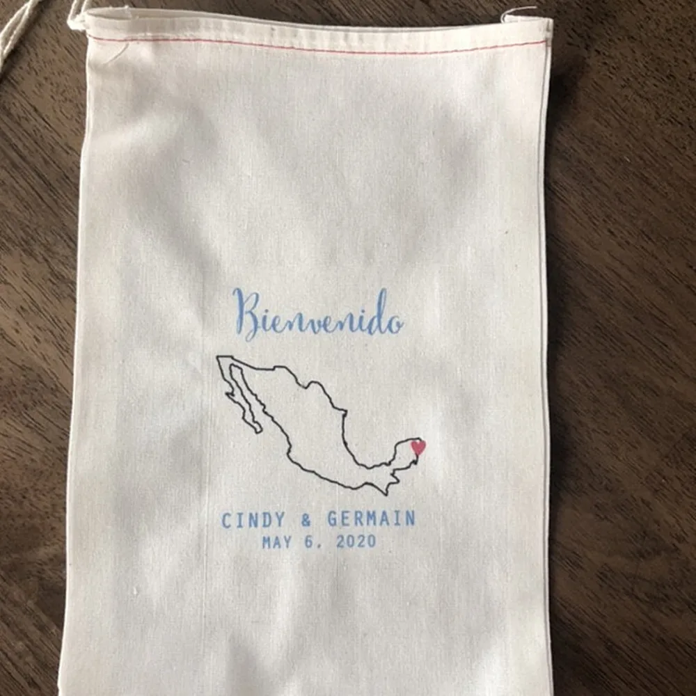 personalized Mexico Wedding Welcome Bags Mexico Wedding kit bag   Bachelorette Party  Welcome  Bag cutom Bridal shower kit bag