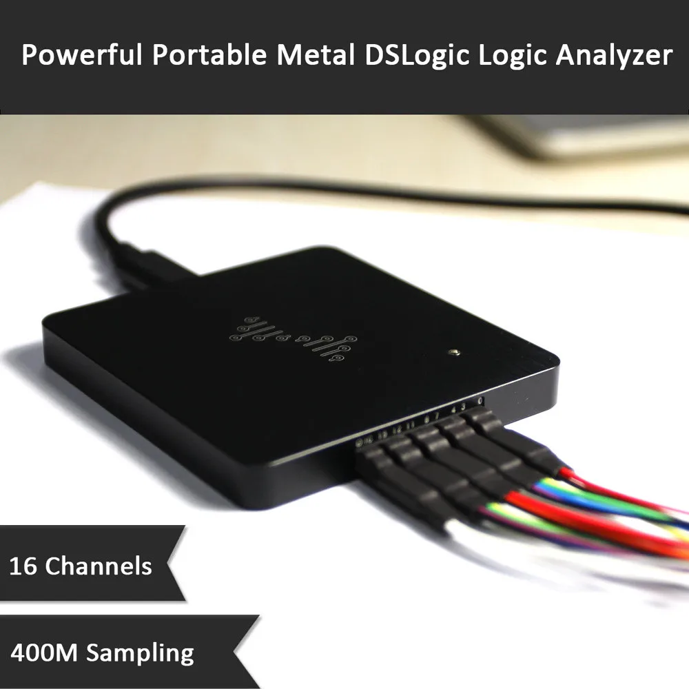 

Portable Metal DSLogic Plus Logic Analyzer 16 Channels 100MHz USB-based Debugging Logic Analyzer 400M Sampling