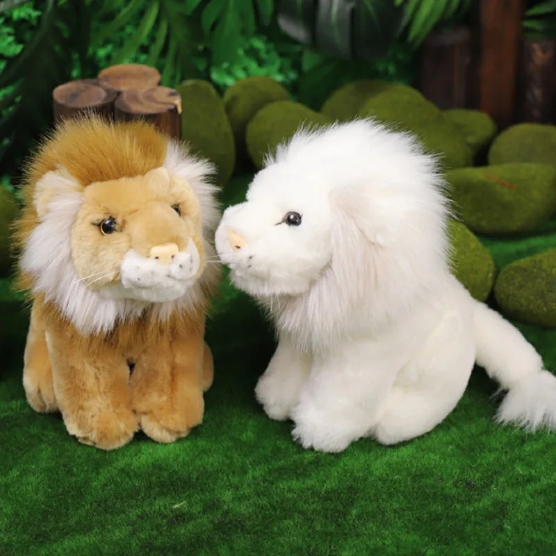 witte of borwn gehurkte leeuw zachte pop Afrika leeuw knuffel baby speelgoed verjaardagscadeau w1666