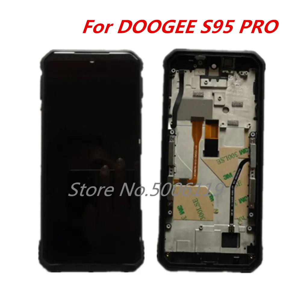 Original For DOOGEE S95 Pro 6.3inch 1080x2160 LCD Display With Frame+ Touch Screen Digitizer Assembly Replacement Glass