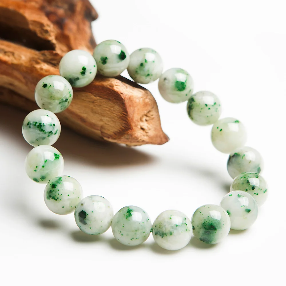 

Natural Green Dushan Jade Bracelet For Women Men Stretch Genuine Jade 12mm Crystal Gemstone Round Bead Bracelet AAAAAA