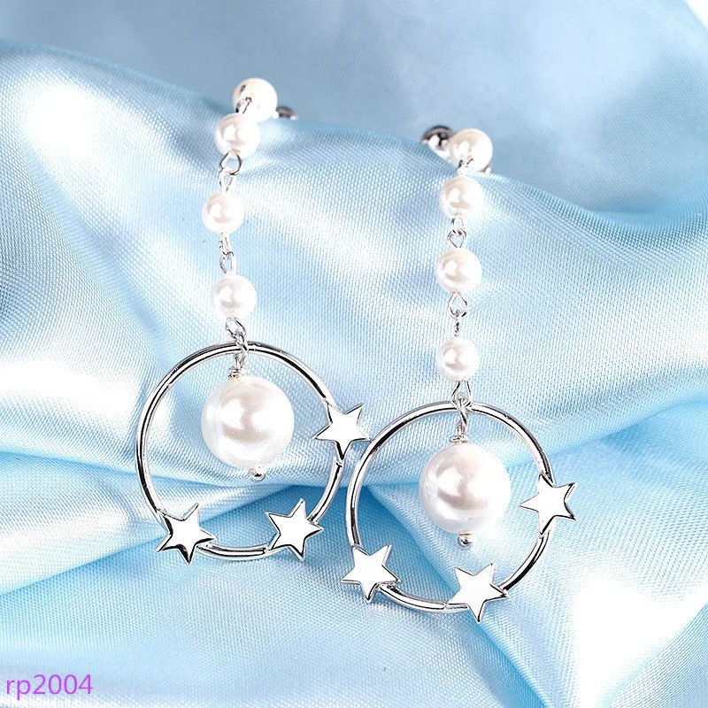 

KJJEAXCMY boutique jewelry s925 silver long bead earrings female models new long stars