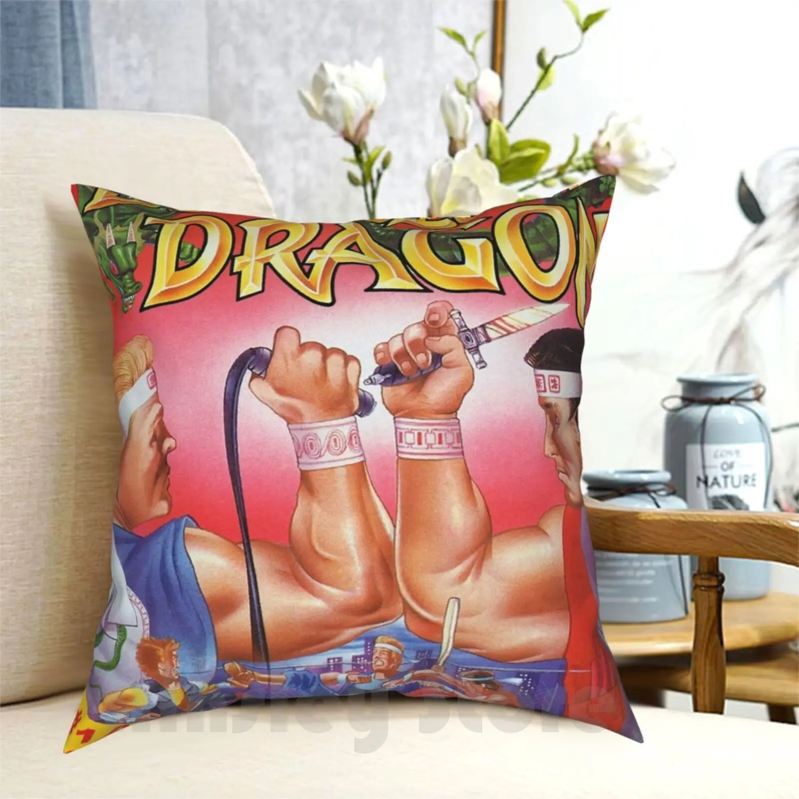 Double Dragon Nes Cover Pillow Case Printed Home Soft DIY Pillow cover Nintendo Double Dragon Nes Fighting Games Arcade