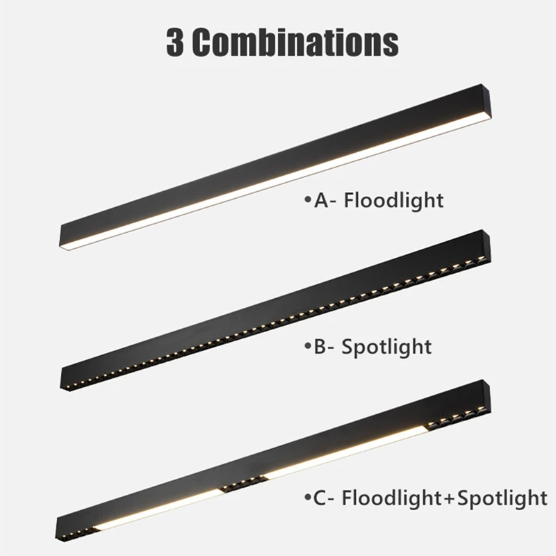 120cm Linear Bar Light LED Pendant Lamp Surface Mounted Ceiling Spotlight Long Line Strip Hanging Light Floodlight 30W 40W 45W