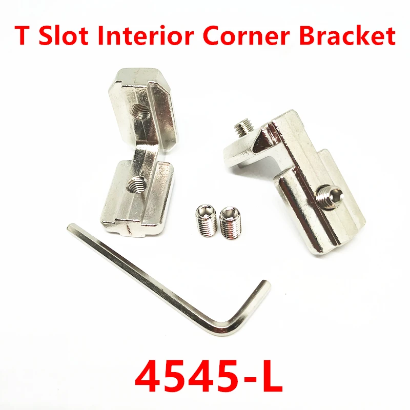 10pcs T Slot L Shape 4545 Aluminum Profile Interior Corner Connector Joint Bracket with M8 screw