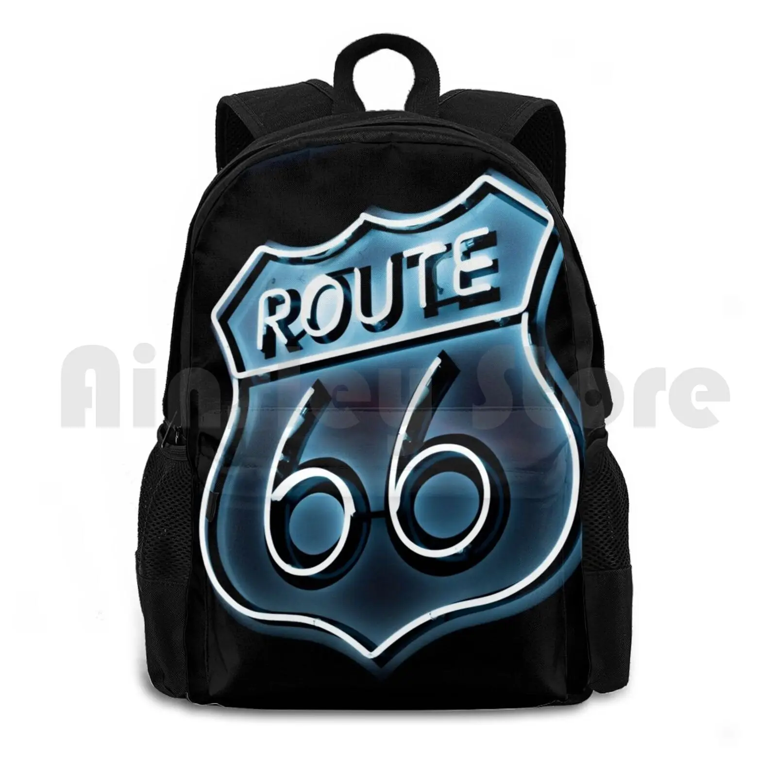 

Classic Route 66 Design Outdoor Hiking Backpack Waterproof Camping Travel Route 66 Driving Road Trip Car Drive Truck Usa Texas