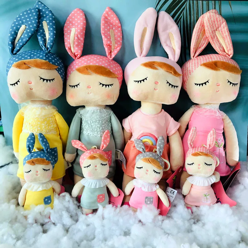 Genuine Metoo Dolls Plush Bunny Rabbit Soft Toys Sleeping Angela Doll for Baby Toddlers Stuffed Animals Toy For Girls Xmas Gift