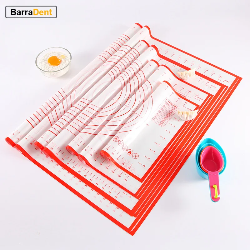 40*60cm Non-stick Non-slip Rolling Dough Baking Mat Kitchen Silicone Pastry Pizza Kneading Mat Board Rolling Pin Pad