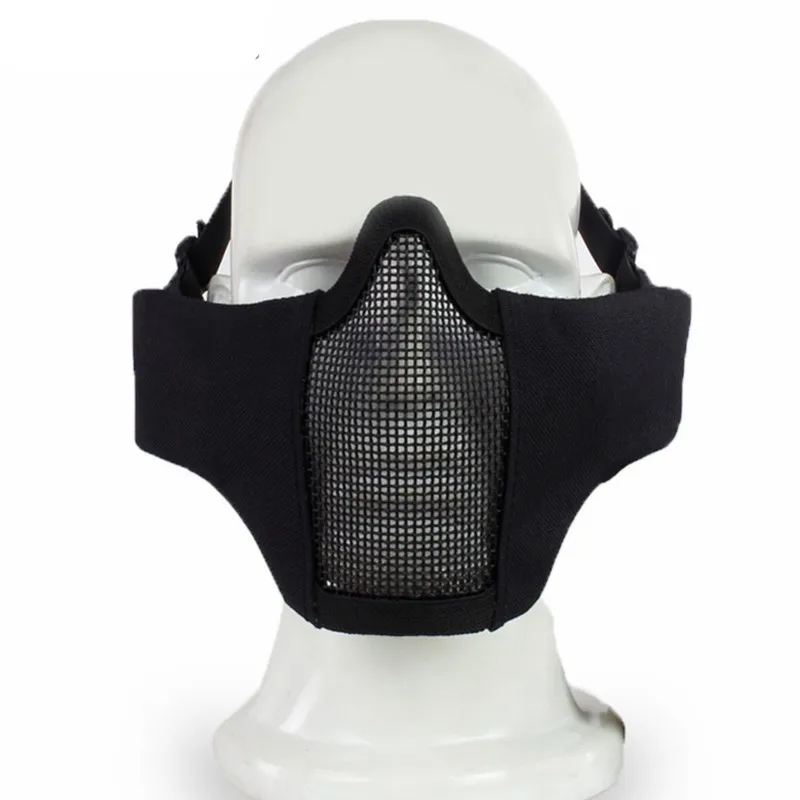 New Airsoft Tactical Half Face Mask Metal Mesh Skull Protective Military Army Wargame Hunting Accessories Paintball Masks