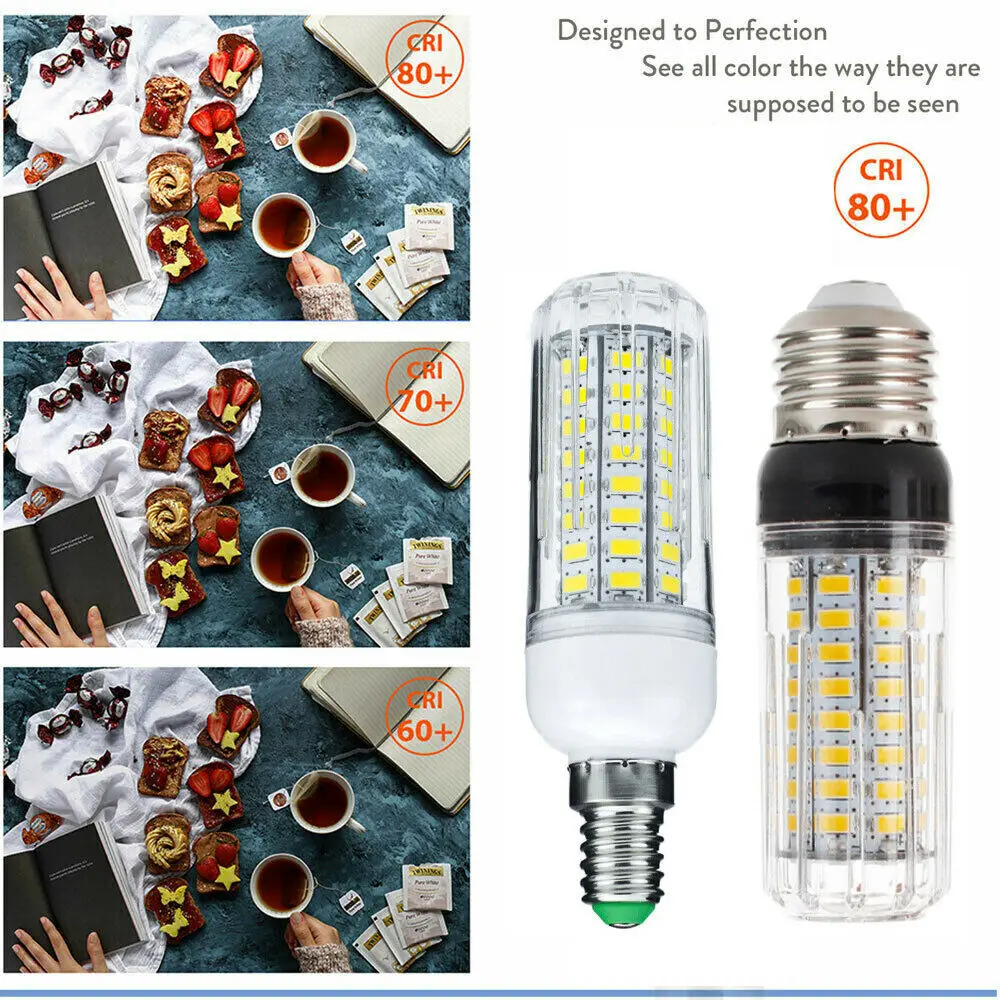 Imagem -04 - Lâmpadas Led Milho E27 E26 E12 E14 B22 Smd 5730 20w Ultra Brilhante Casa Lustre Candeeiro de Mesa 72leds Frio Quente Branco 12v