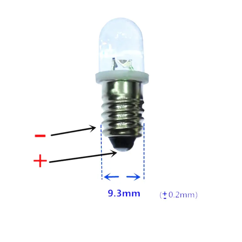 5pcs LED E10 6V Screw bulb Warning signal bulb 8v E10 24V Instrumentation 4.5v E10 12V blue Indicator red yellow green E10 3V