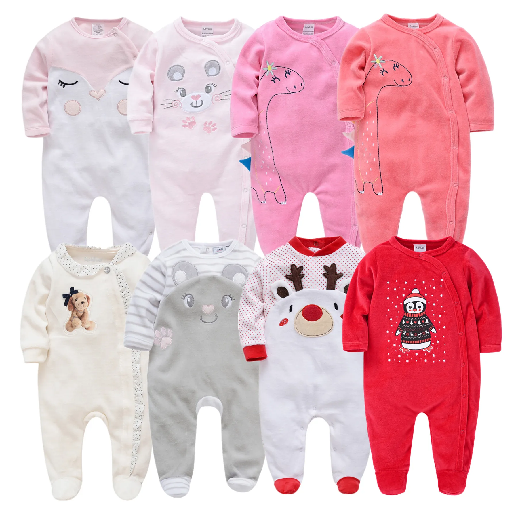 Unisex Winter Autumn Newborn Baby Rompers Pjiamas Infant Onesies Velvet Warm Jumpsuit Baby Boys Overalls Toddler Girls Clothing