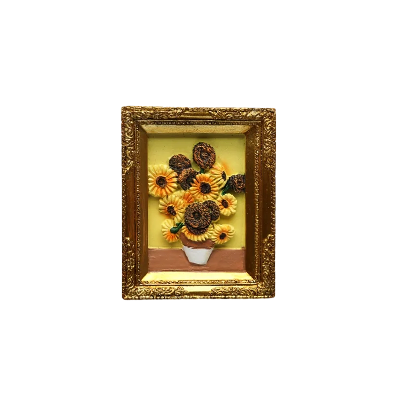 World famous painting Van Gogh painting Picture frame 3d fridge magnets starry sky sunflower siesta refrigerator stickers gifts