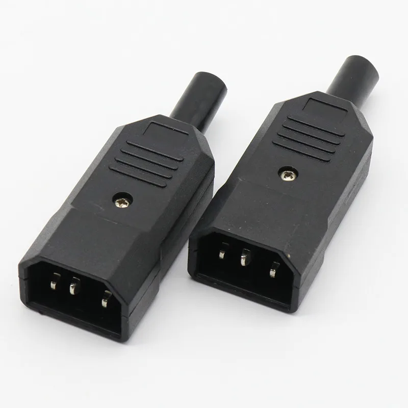 1 pcs 2017New Wholesale Price 10A 250V Black IEC C13 Male Plug Rewirable Power Connector 3 pin ac Socket