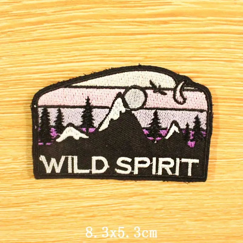 DIY Mountain Trave Embroidered Patches For Clothing Applique Iron on Patches On Clothes Space Patch Traveler Badges Stripes