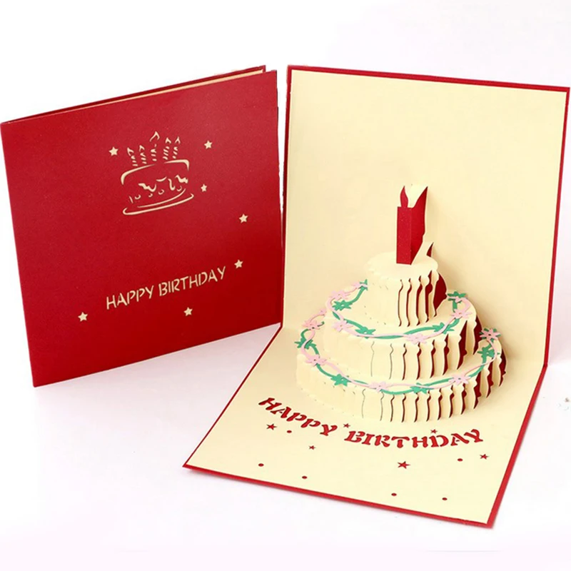 1pcs 3D Pop Up Greeting Cards With Envelope Laser Cut Post Card For Birthday Christmas Valentine\' Day Party Wedding Decoration