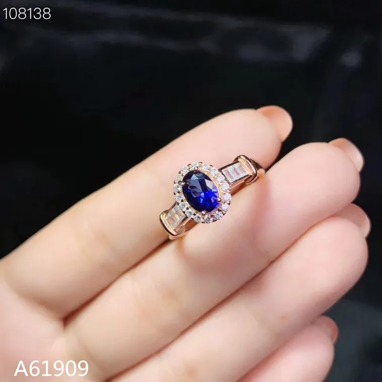 

KJJEAXCMY boutique jewelry 925 sterling silver inlaid blue corundum gemstone female ring