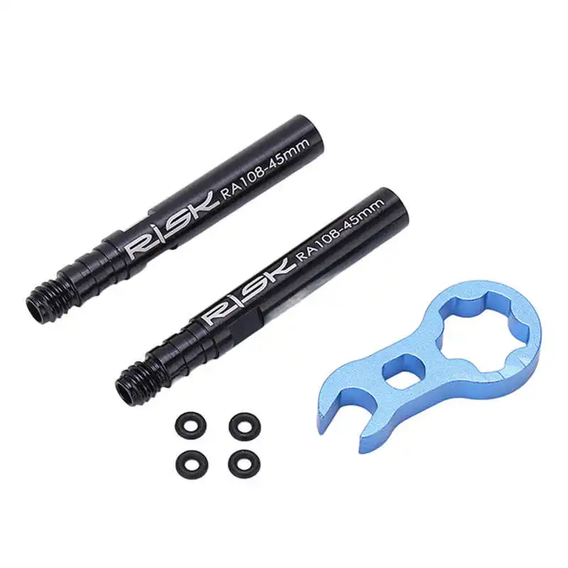 Integrated 45mm 80mm Bike Inner Tubes Presta Valve Extender Extension with Core Wrench