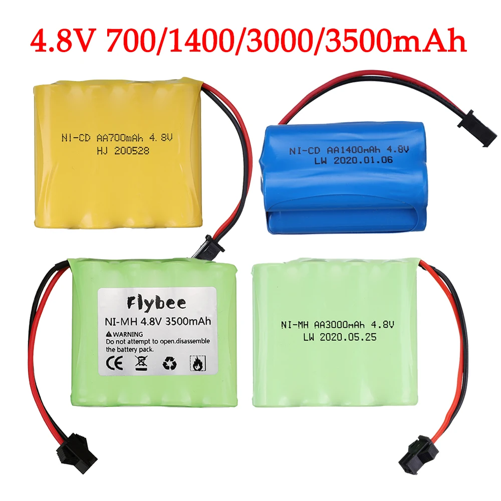 4.8V 700mah/1400mah/3000mah/3500mah NI-MH AA Rechargeable Battery Pack For Remote Control Toys Electric Car Volt SM Plug