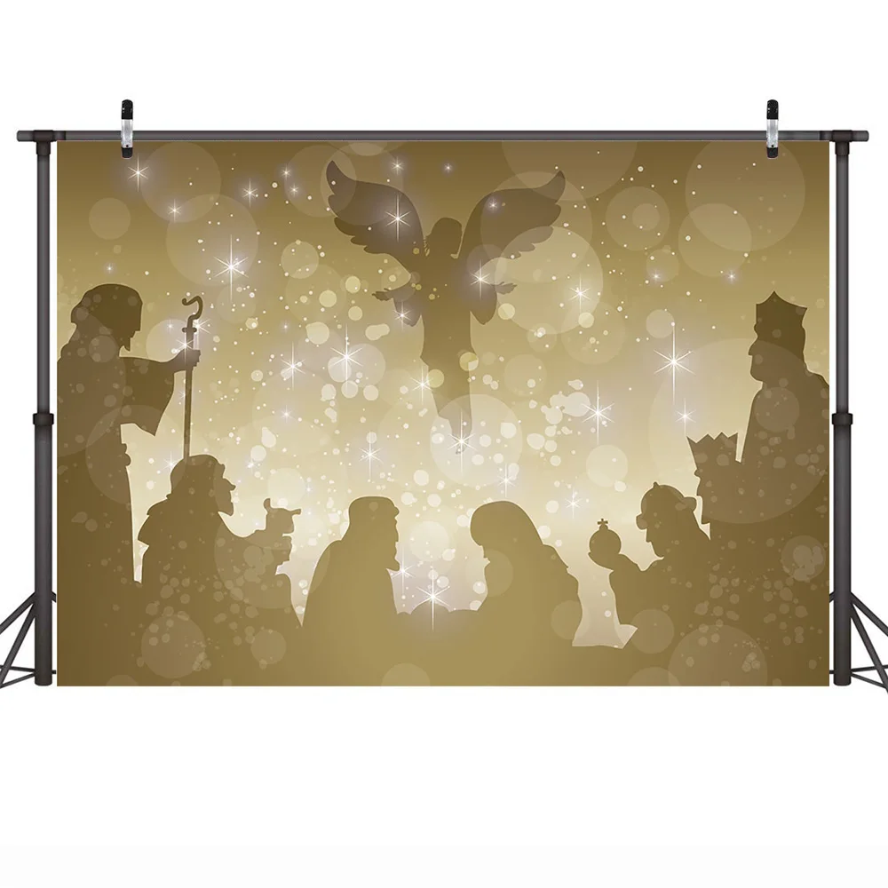 Jesus Birth Nativity Scene Photography Backdrop Christmas Figurines Jesus Background Old Wood Shepherd Xmas Photo Shoot Props