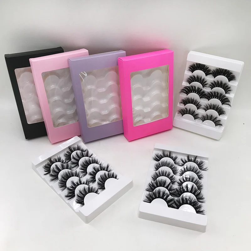 New Style 5 Pairs Lashes Box Eyelash Packaging Box Natural Long Thickness False Eyelashes