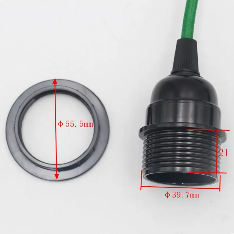 Cable de alimentación de enchufe europeo de 220V CA, Cable cubierto de tela con interruptor de encendido/apagado, portalámparas de baquelita, cables