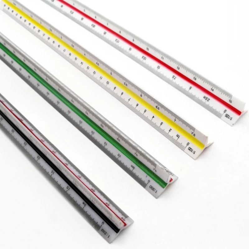 30 cm Aluminum Architect Scale Triangular Scale Scale Ruler for Blueprint Triangle Ruler Drafting Ruler Architect Ruler