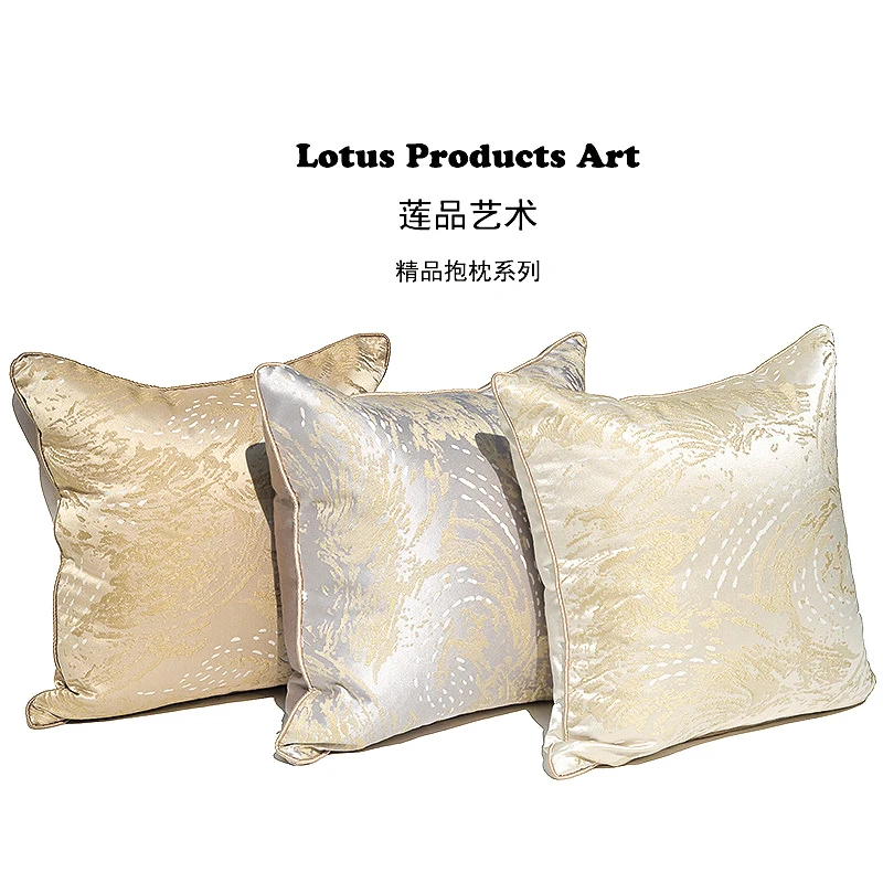 Satin Jacquard Neoclassical European Simple Modern Sofa Pillowcase Cushion Cover Living Room Bedroom Sofa Decorative