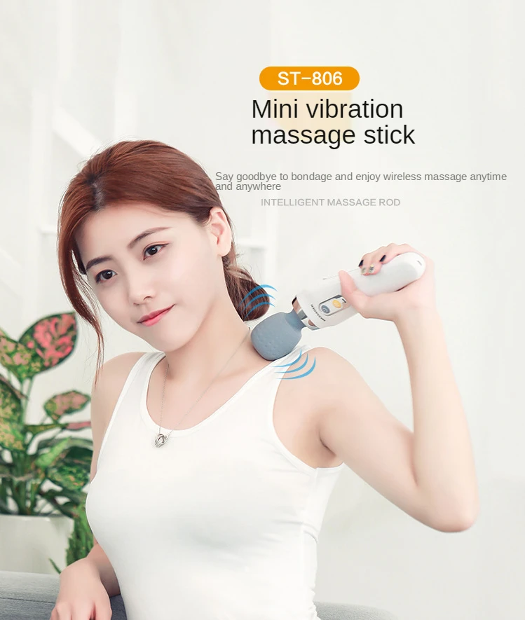 Free shipping Wireless handheld massage stick small portable vibrating electric cervical spine massager acupoint tapping