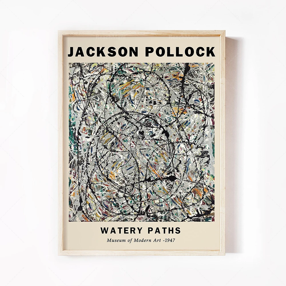 Jackson Pollock prints, exhibition posters, oil painting museum exhibition, gallery wall art canvas home gift decoration