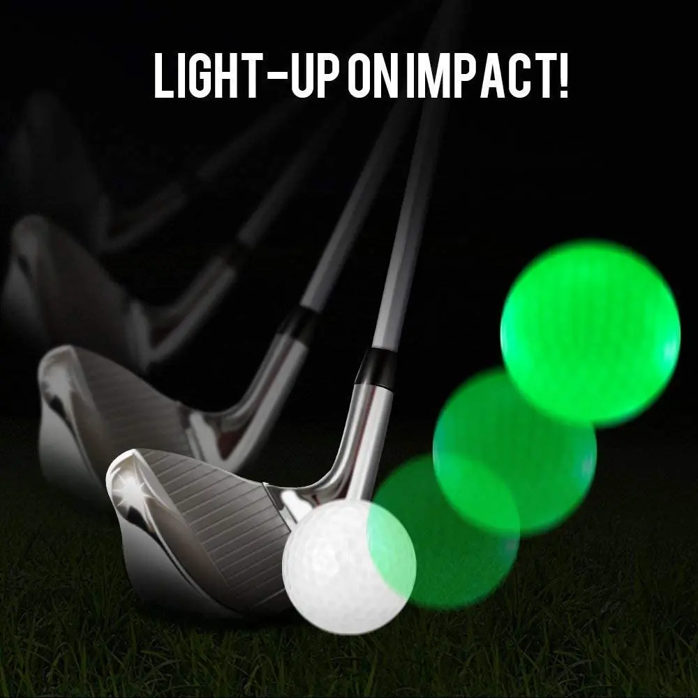 CRESTGOLF-pelotas de Golf Led con 4 luces para entrenamiento nocturno, Material de alta dureza para práctica de Golf, 4 unidades por paquete