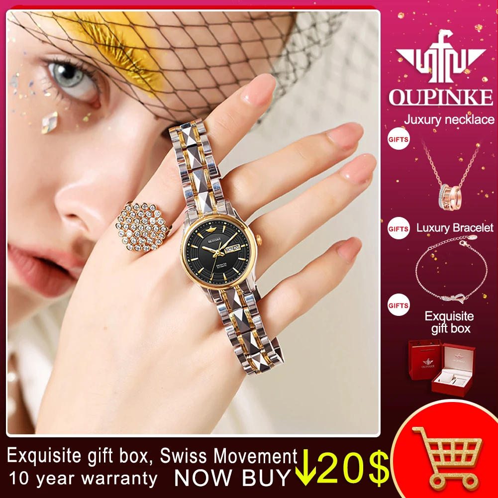 

OUPINKE Fashion 4pcs Set Luxury Watches for Women Ladies Automatic Mechanical Wrist Watch Bracelet Watch Valentine's Gifts