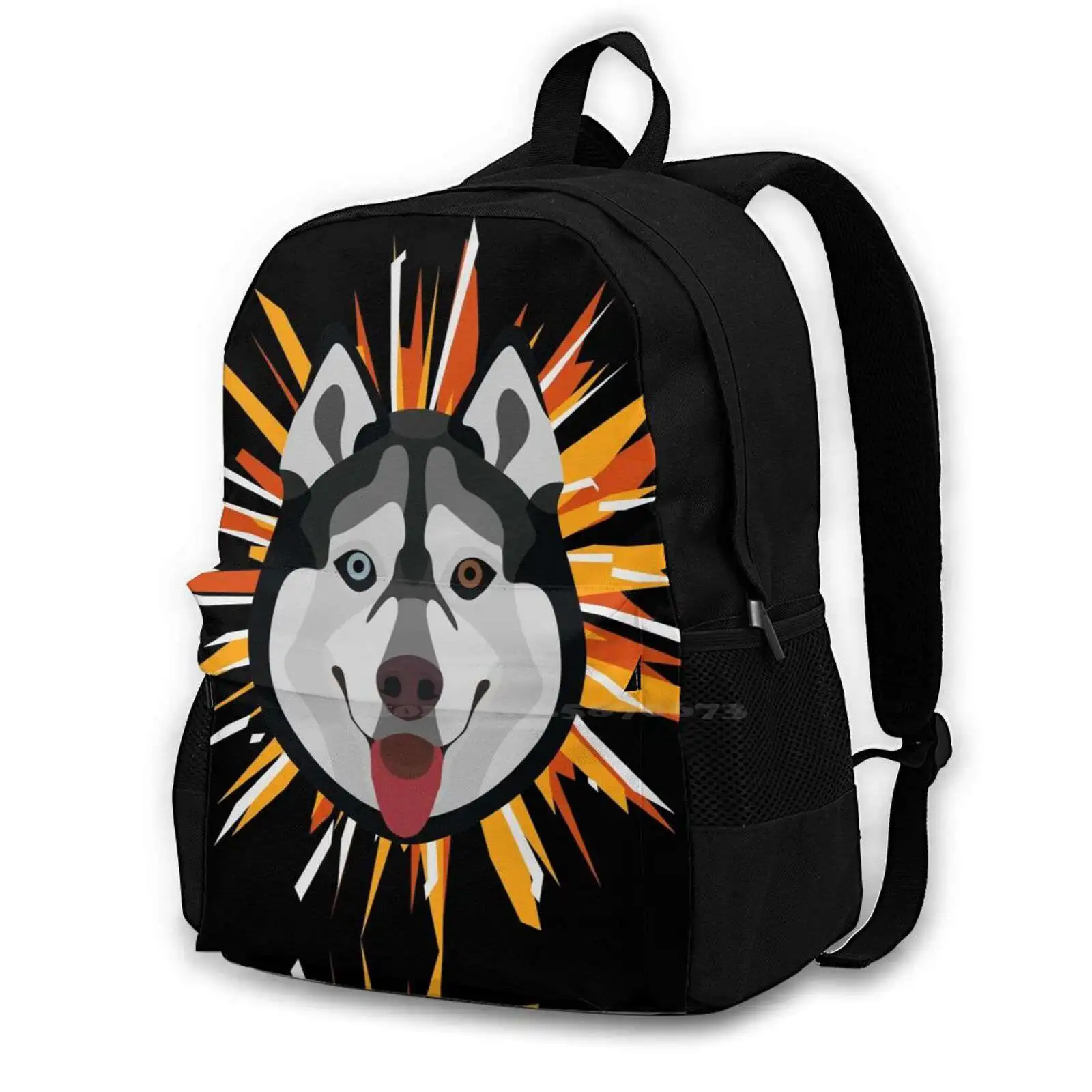 Dog With Fireworks Rucksack Knapsack Storage Bag Backpack Dog Domestic Dog Guard Dog Fireworks Rocket New Years Eve Happy New