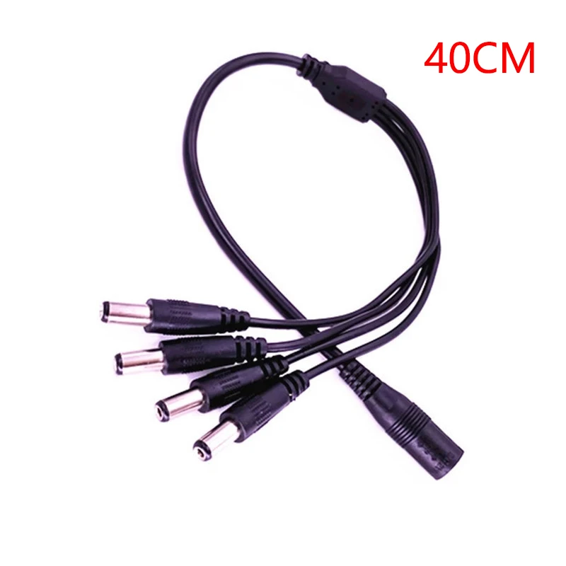 Adaptador de cabo cctv, 1 a 4 portas divisor para câmera de cctv sistema de controle de vídeo, 5.5x2.1mm