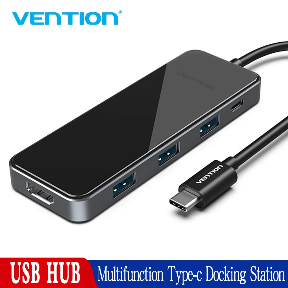 

Vention USB C концентратор 5-в-1 Тип-C адаптер 4K кабель-Переходник USB C на HDMI USB 3,0 Порты и разъёмы s 60 Вт Мощность доставки зарядки Порты и разъёмы для MacBook Pro и многое другое