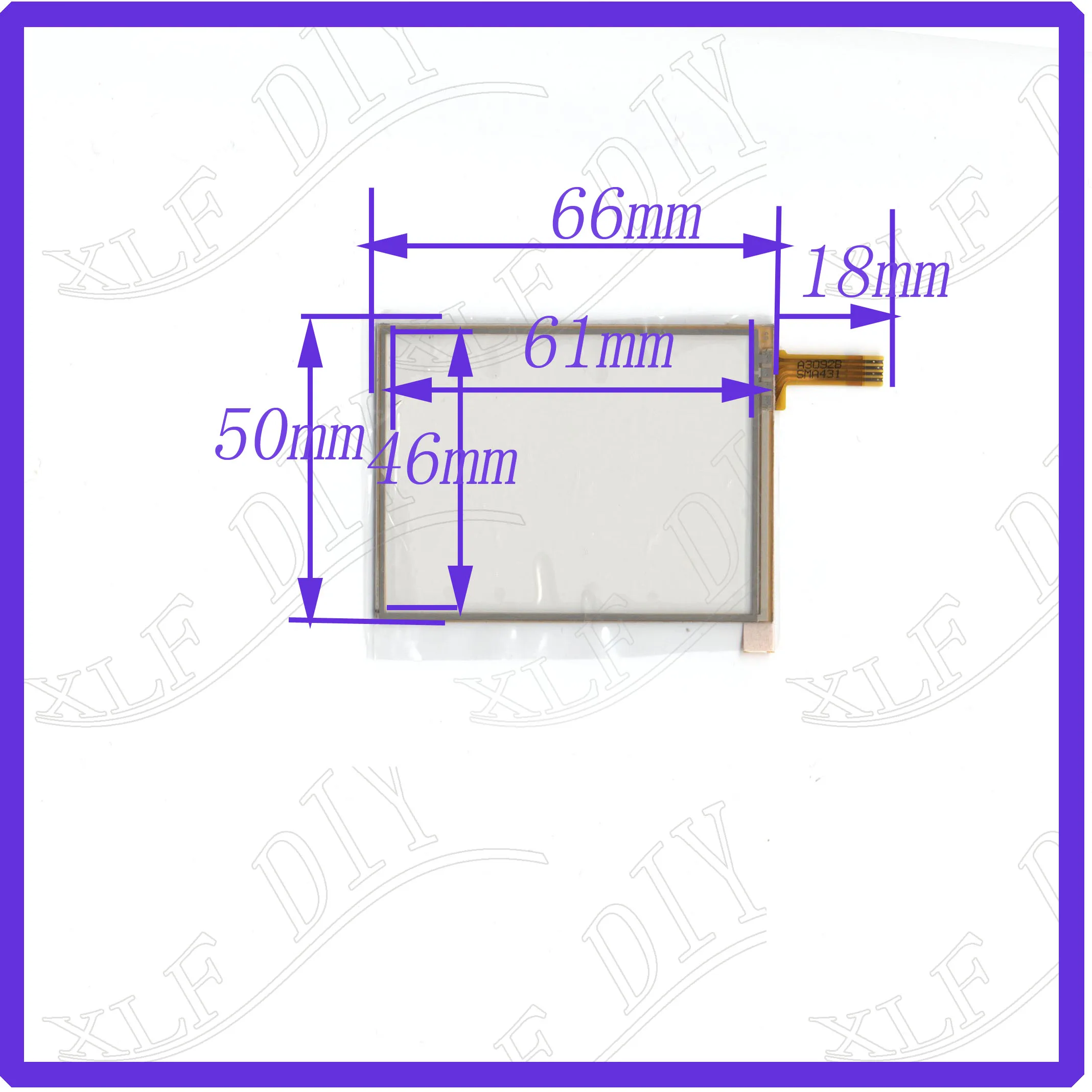 ZhiYuSun   A3092 66*50mm 3inch  4lines resistance screen  this is compatible blass suitable 66*50 A3092