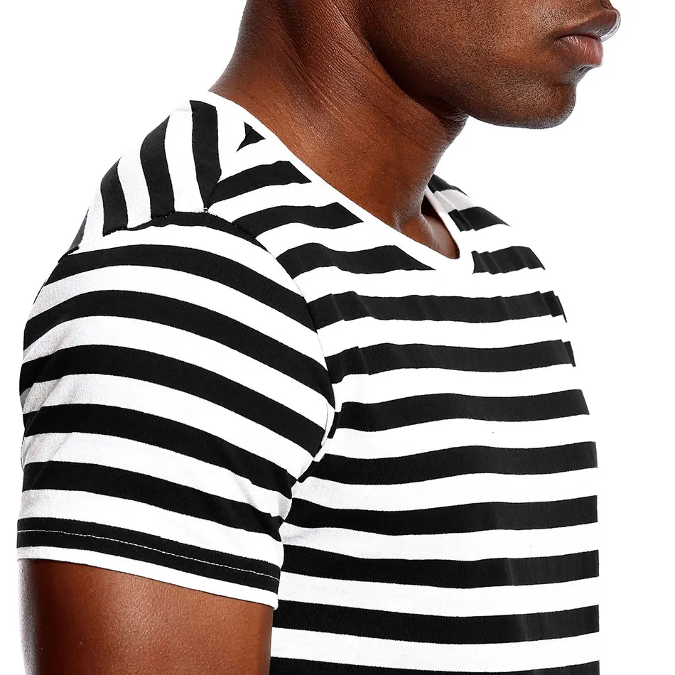 Striped Shirt for Men Stripe T Shirt Male Top Tees Navy Russian Shirt Red White Black Blue Boy Even Basic Wide Stripped Casual