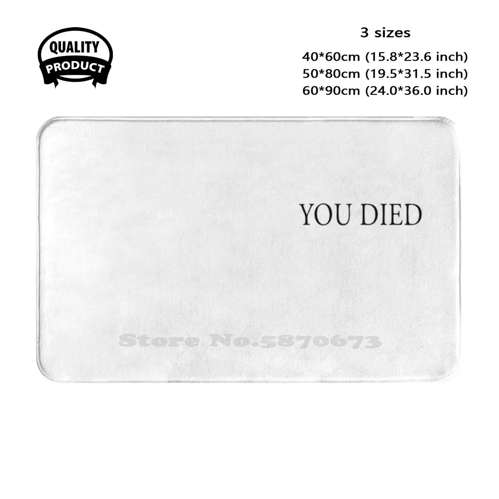 Grab It Fast Soft Cushion Home Carpet Door Mat Car Rug You Died Death Dark Souls