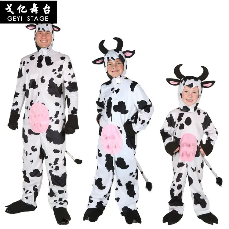 

Adult Children Cow Cosplay Costumes New Arrival Funny Cow Jumpsuit for Carnival Party Using Cute Cow Pajamas Fancy Dress 3XL