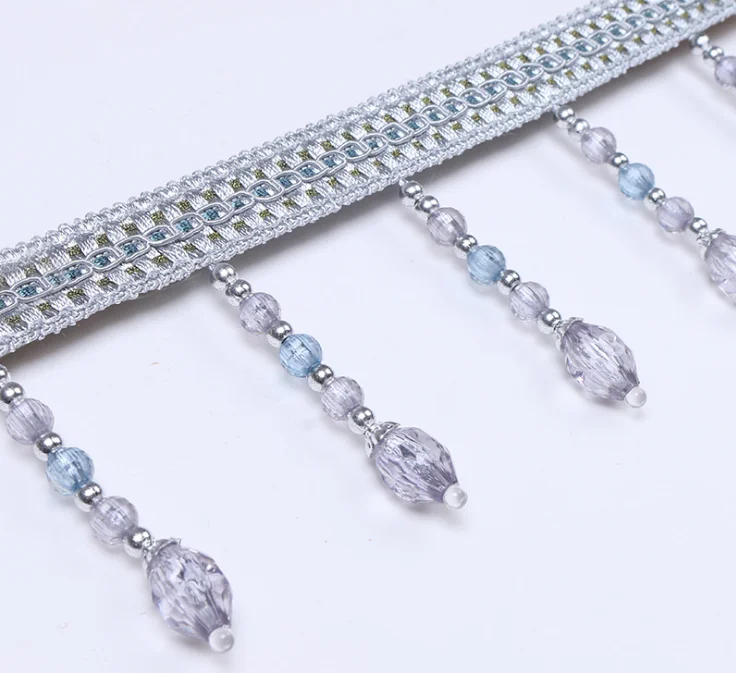 European Style Beaded Fringe Lace for Curtain Tassel and Fringe Home Textile Accessories