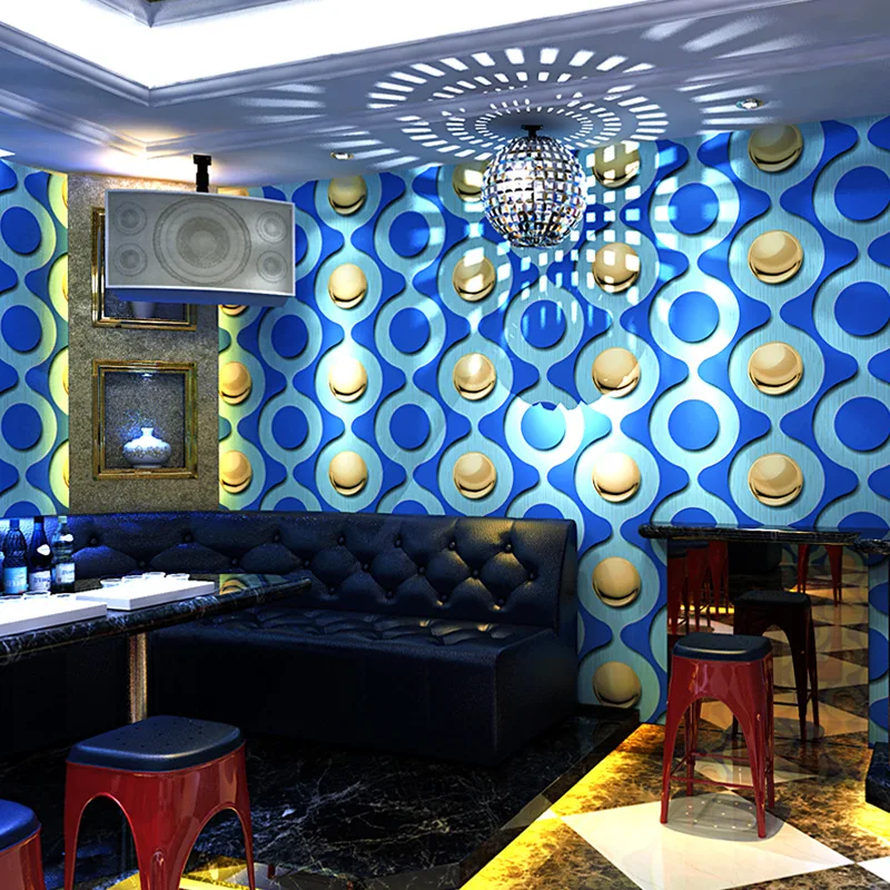 KTV wallpaper 3d stereoscopic personality stylish flash wall cloth bar hotel fancy ballroom room theme room wallpaper.